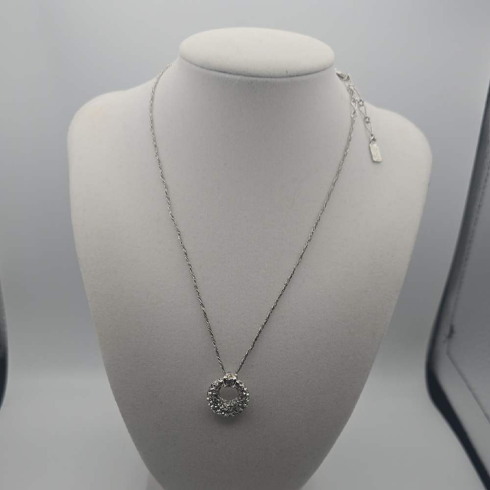 Yves Saint Laurent Elegant Circle Rhinestone Silver Rope Necklace (NWOT)🩶🤍🩶 - Picture 2 of 9